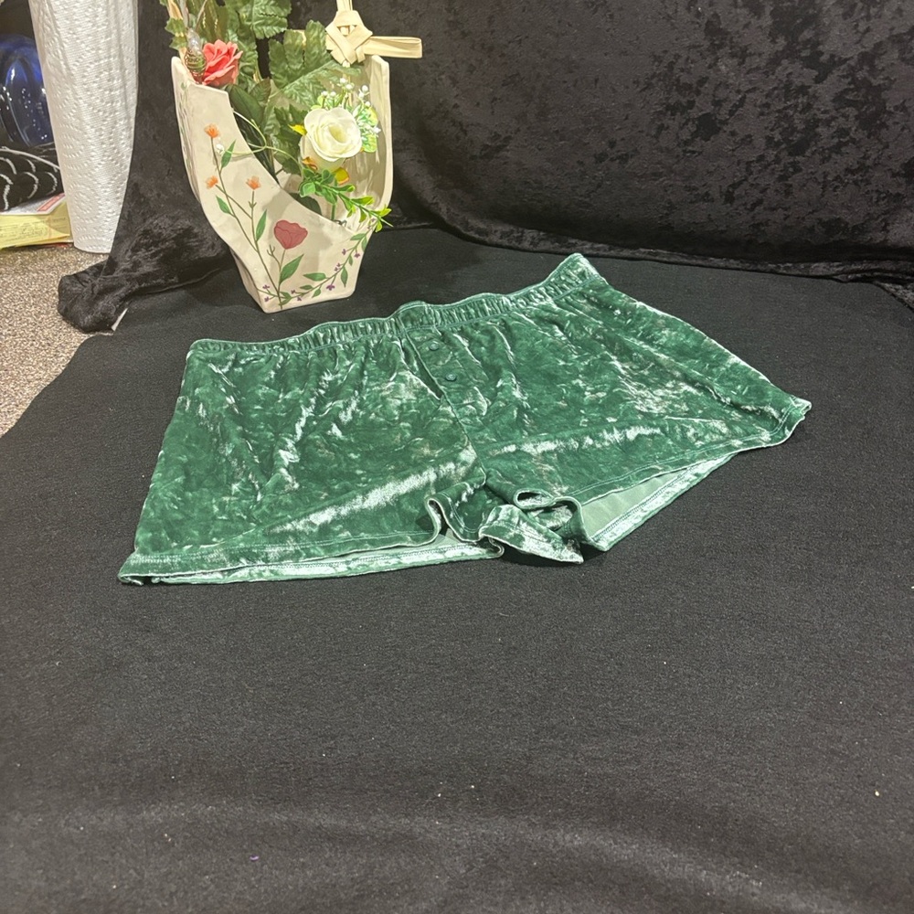 PINK Victoria's Secret Green Velvet Shorts